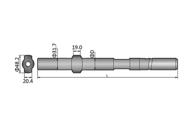 Epiroc BBC43, BBC44, BBC45, BBC100 Shank Adapter